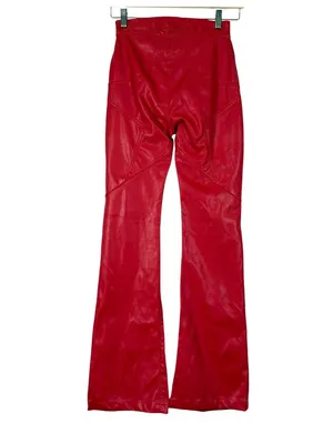 REVICE Red Faux Leather Bootcut Pants Size 24 thumbnail 4