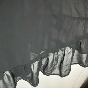 YA Los Angeles Black Strapless Maxi Dress Ruffled Bust Lined Sheer Skirt Whimsigoth Formal S-M thumbnail 5