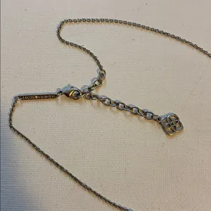 Kendra Scott Elisa Black Opaque Pendant necklace Silver Tone thumbnail 3