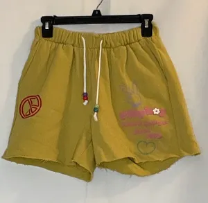 PLAYBOY Yellow Drawstring Athletic Shorts with Pink Accents thumbnail 1