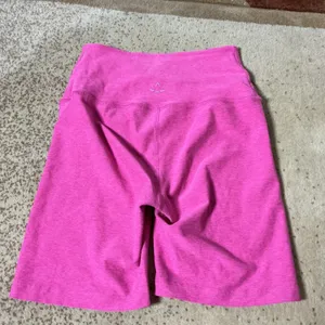 Beyond‎ Yoga Spacedye Crossover Biker Shorts Pink High Waisted XS Heathered thumbnail 6