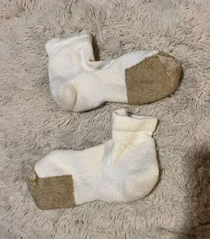 Ankle Thick Brown Tip White Socks thumbnail 2