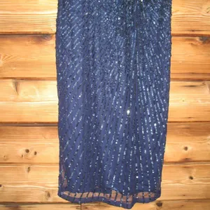 Mac Duggal 5578 Womens Sequined V Neck Short Puff Sleeve Midi Dress thumbnail 10