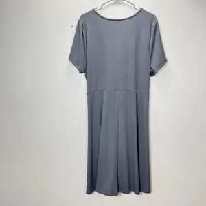 Torrid Gray Ribbed Short Sleeve V Neck Twist Flare Skater Dress 1X‎ thumbnail 7