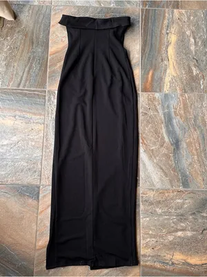 BabyBoo Fashion Black Strapless Corset Maxi Dress with Front Slit - Size M thumbnail 5