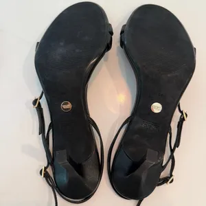 Zara Slingback Strappy Heels Sz 40 / 9 Black Shoes Stilettos thumbnail 8