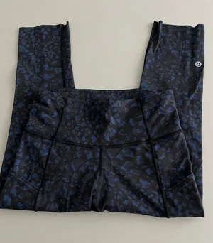 Lululemon Capri Leggings 23” Blue Cheetah Camo Cropped thumbnail 1