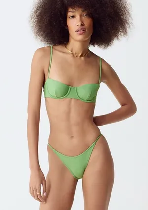 NWT J.Crew Underwire 90’s Green Bathing Suit Top thumbnail 1