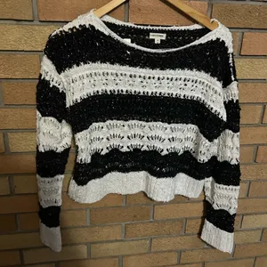 Pilcro Anthropologie The Palmer Open-Stitch Pullover Sweater Striped Size XXS thumbnail 4
