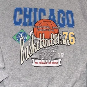 SHEIN Gray Chicago Basketball Team Sweater size small thumbnail 4