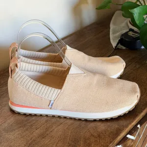 TOMS‎ Alpargata Resident Women 8 Peach Beige Knit Slip On Sneaker Minimalist thumbnail 4