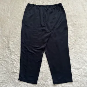 Madewell Pants Petite Pintucked Slim Pull-On Pants in Satin True Black Sz PXL thumbnail 7