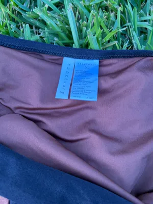 Sanctuary Black High Leg Bikini Bottoms Cocoa Trim XL NWOT Anthropologie thumbnail 3