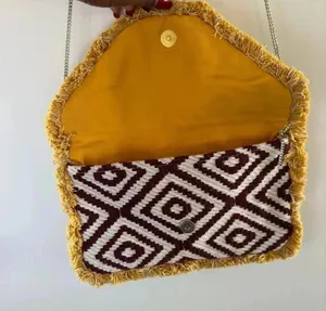 Promod Multi Beaded Fringe Clutch medium multicolor Gold thumbnail 3
