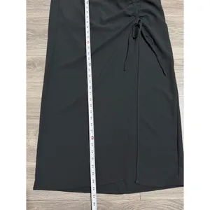 New Material Girl Midi Dress L Caviar Black Ruched Side Slit Cocktail Prom Edgy thumbnail 8