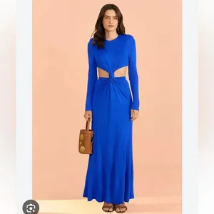 FARM RIO Blue Knot Cut-Out Long Sleeve Maxi Dress‎ thumbnail 3