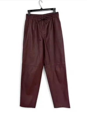 Women's Faux Leather Drawstring Waist Pants size S or 26-27 thumbnail 2