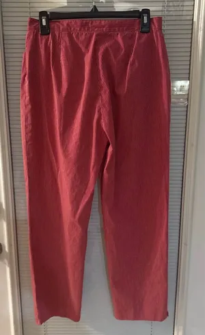 pair of Lauren Ralph Lauren women's red and white gingham ankle-crop pants thumbnail 2