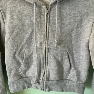 Brandy Melville Gray Cropped Crystal Zip-Up Hoodie thumbnail 3