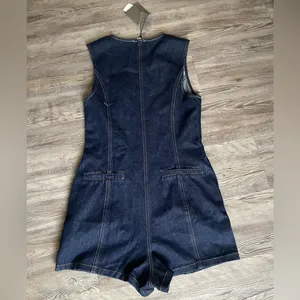 Le Lis Dark Blue Denim Romper thumbnail 4