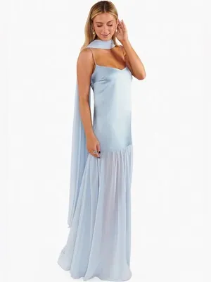 Show Me Your Mumu Dalia Maxi Dress size Large L Steel Blue NWOT thumbnail 4