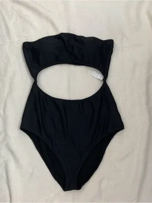 Aerie One Piece Full Coverage Swimsuit | Black Textured | XXL Long / Tall NWT thumbnail 12