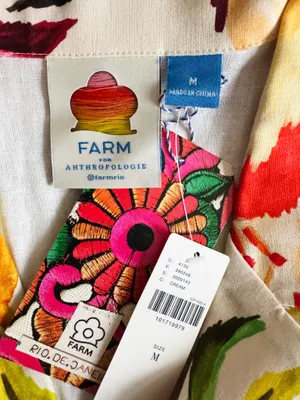 Farm Rio Floral Print Scalloped Mini Shirt Dress, Size M thumbnail 14