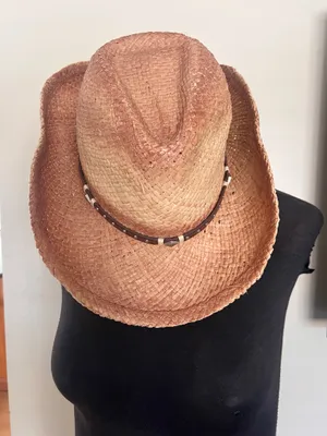 New w/tag Tidal Tom Straw Cowboy Hat, M/L thumbnail 1