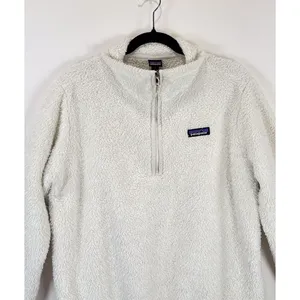 Patagonia Womens Jacket White Los Gatos High Pile Fleece 1/4 Zip Pullover Medium thumbnail 7