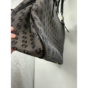 Dooney & Bourke Signature Monogram Jacquard Satchel Gray‎ Black Shoulder Bag thumbnail 7