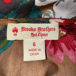 BROOKS BROTHERS Red Fleece Floral Peplum Cotton Blouse 3/4" Sleeves EUC‎ Size 6 thumbnail 7