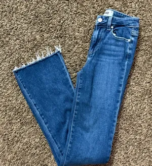 PAIGE Classic Blue Straight Leg Jeans thumbnail 1