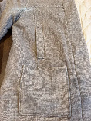 Banana Republic Melton Hooded Jacket - Taupe Herringbone Medium Petite - C42-020 thumbnail 7