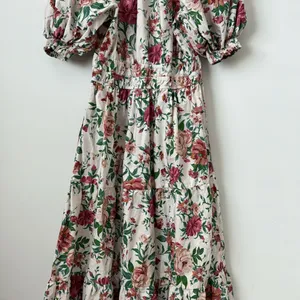 ANTHROPOLOGIE The Somerset Puff Sleeve Edition Floral Rose Printed Dress Size: S thumbnail 11