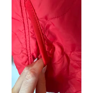 Uniqlo Quilted Puffer Jacket Women Small Red Fleece Lined Hooded Gorpcore thumbnail 8