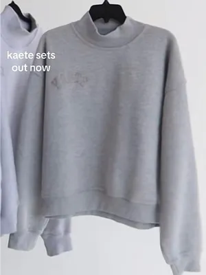 Kaete Mockneck Grunge Gray Boyfriend Cozy Fleece Sweatshirt‎ S/M thumbnail 3