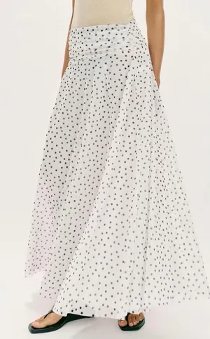 Nwt Zara Long Polka Dot Skirt Size S thumbnail 1
