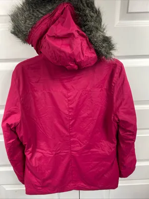 Ski Snow Waterproof Jacket Furry Hood Pink Women’s Small Lined Double Layer thumbnail 3