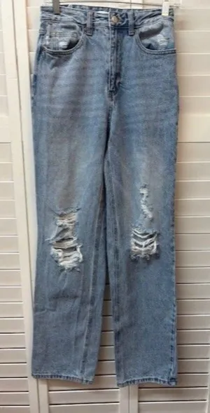 PacSun Womens‎ 90s Boyfriend Distressed Light Wash Jeans Size 26 Relaxed Fit thumbnail 1