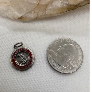 Vintage‎ Sterling Silver Arlington High School Red Enamel Charm Pendant 2.76g thumbnail 3