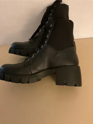 Steve Madden women Black platform Lace-Up Chunky Combat Boots US 9.5 thumbnail 11