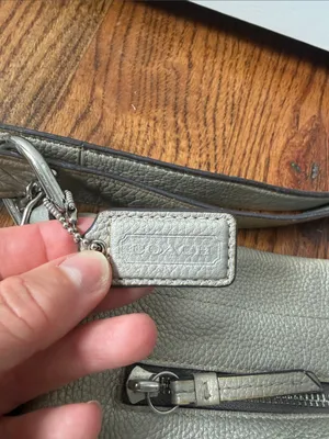Coach Silver Metallic Pebbled Leather Brooke Duffle Hobo Bag F15064 thumbnail 5