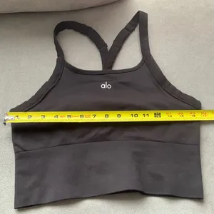 Alo Yoga Seamless Ribbed Favorite Bra Tank Black L thumbnail 3