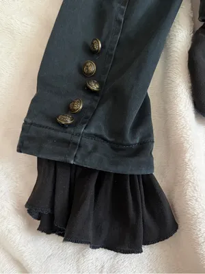 Free People Romantic Ruffles Jacket in Black Combo Size Small thumbnail 13