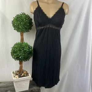 Soma Black Lace Trim Short Sleep Dress XL thumbnail 2