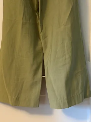 Mon Renn scenic pant olive size small wide leg pleated quiet luxury resort thumbnail 7