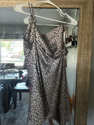 Cheetah Satin Mini Dress Princess Polly thumbnail 3