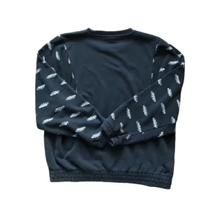 Adidas Linear Fav Core All Over Print Pullover Sweatshirt Sz M Black White thumbnail 6