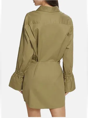 En Saison Sage Green Hardin Long Sleeve Shirt Dress thumbnail 5