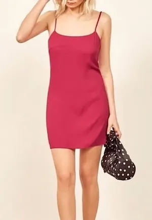Reformation Lindsay Slip Dress Rhubarb Pink Red Size 2 thumbnail 1
